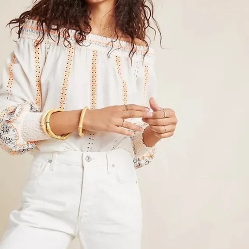 Anthro Vineet Bahl Nora Embroidered Blouse • Small